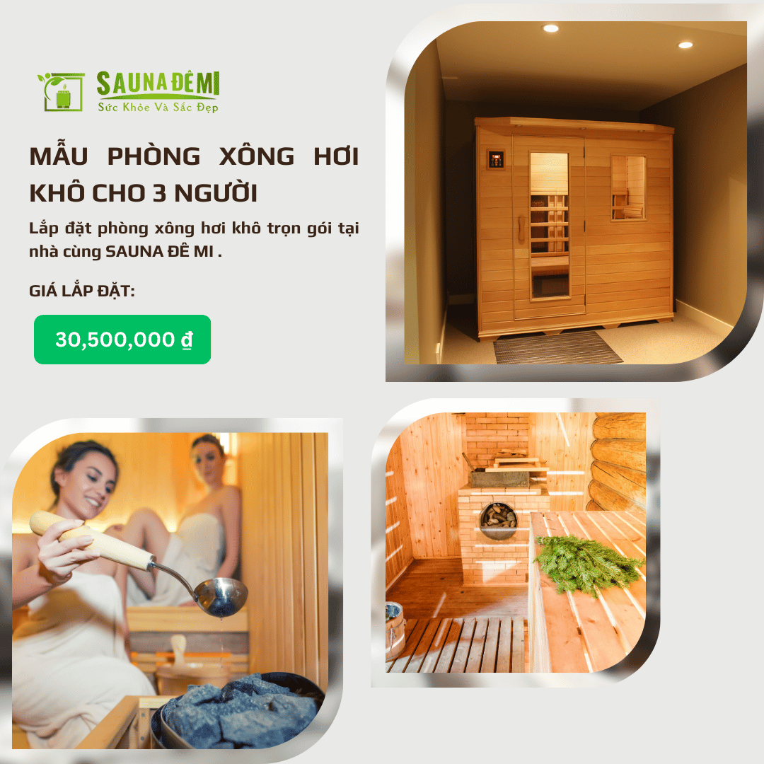 Mẫu Phòng xông hơi khô cho 3 người