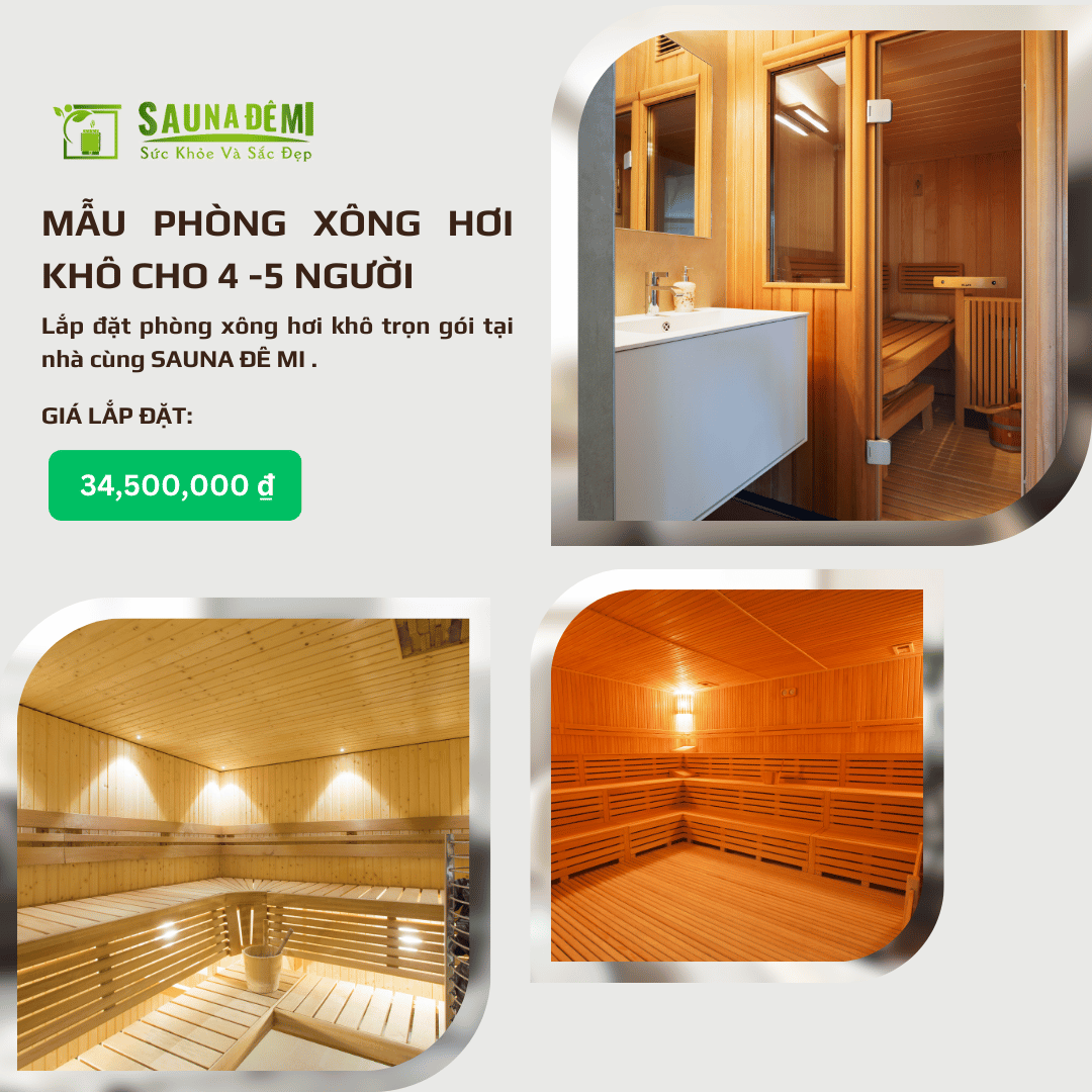 Mẫu Phòng xông hơi khô cho 4 -5 người