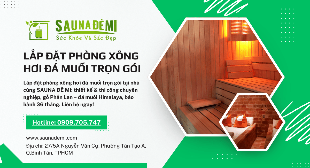 Lắp đặt phòng xông hơi ĐÁ MUỐI trọn gói